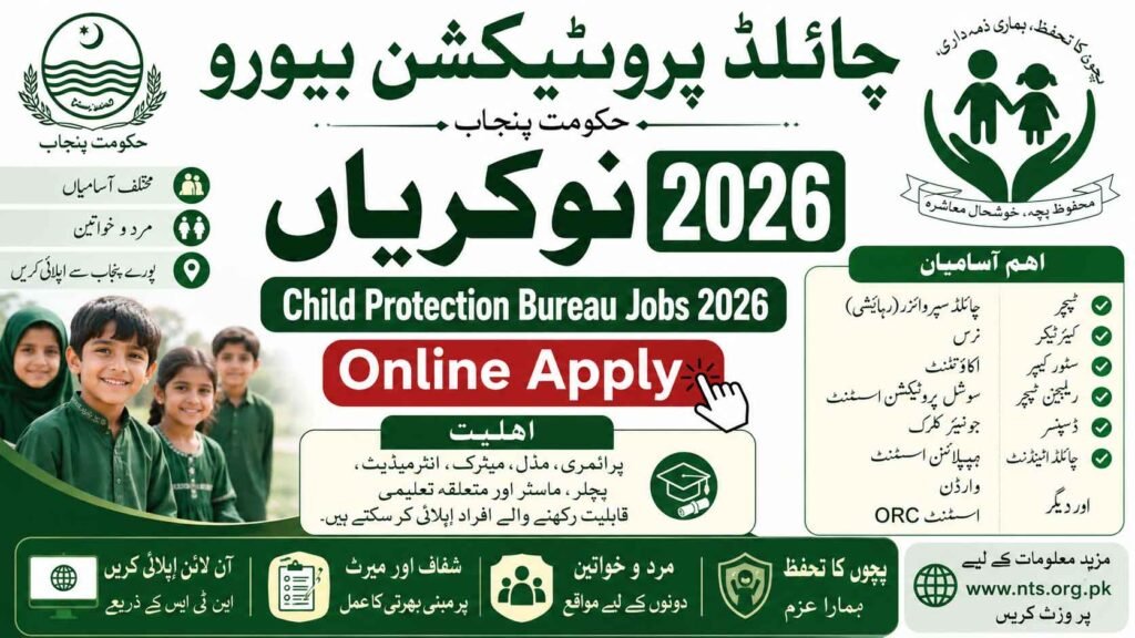 Child Protection Bureau Jobs 2026 Online Apply at NTS & CPWB Punjab