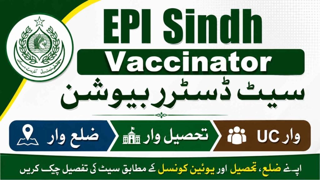 EPI Sindh Vaccinator Seat Distribution 2026
