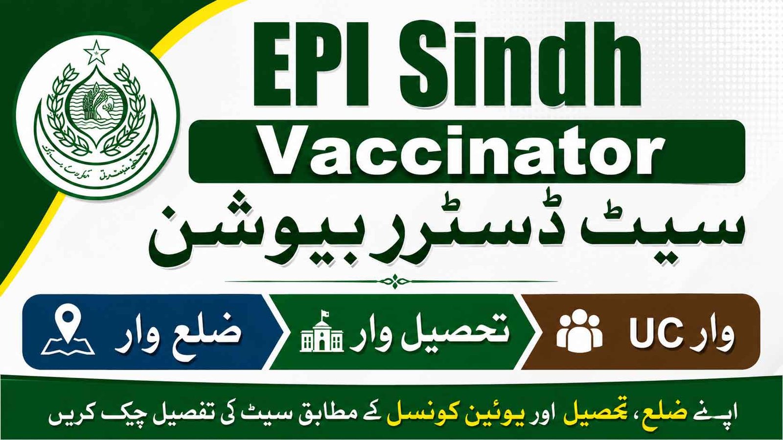 EPI Sindh Vaccinator Seat Distribution 2026