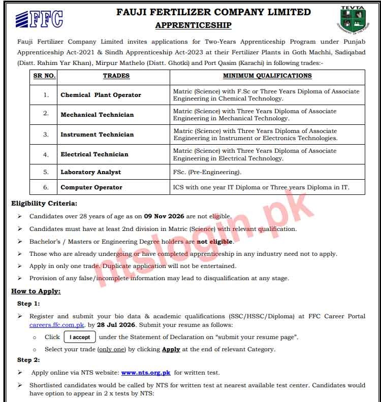 FFC Jobs Advertisement 2026