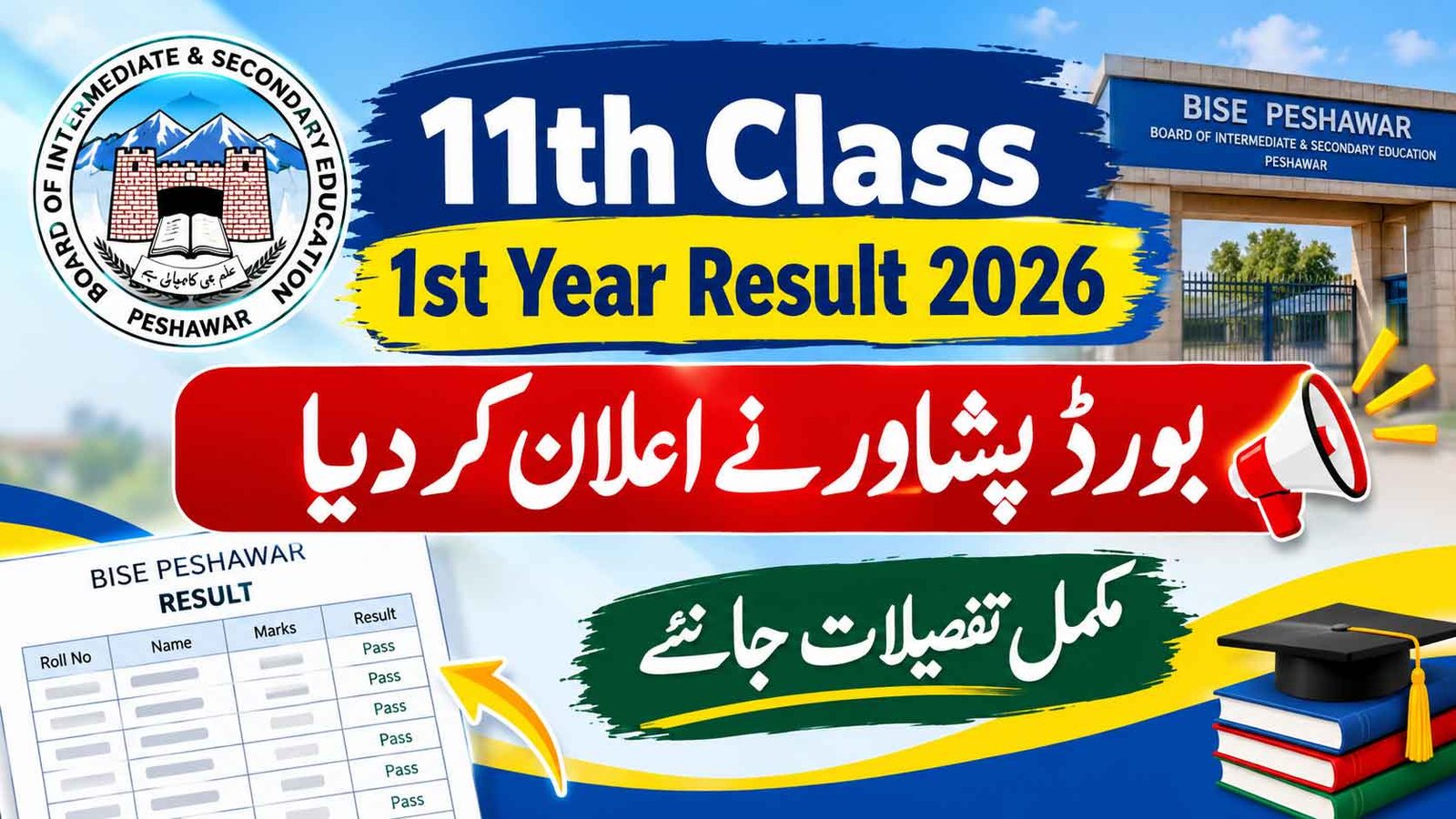 BISE Peshawar 11th Class 1st Year Result 2026