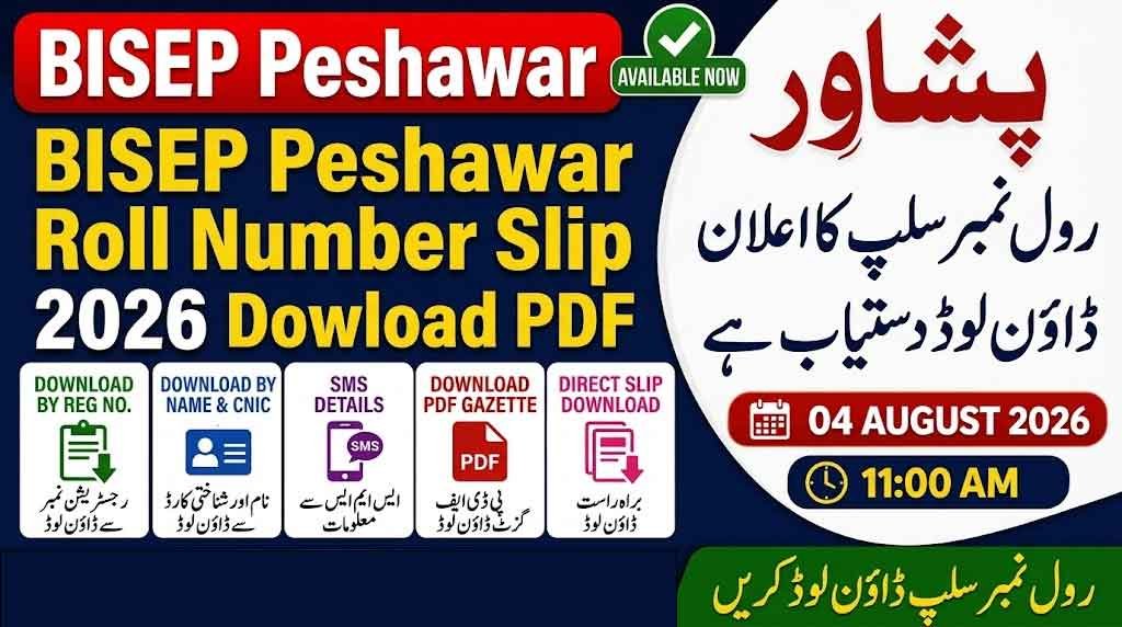 BISEP Peshawar Roll Number Slip 2026